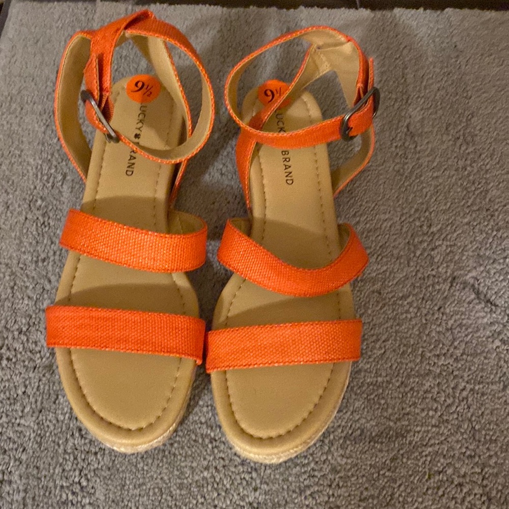 Lucky Brand Sandals, Orange, New Without Box, Size 9-1/2
